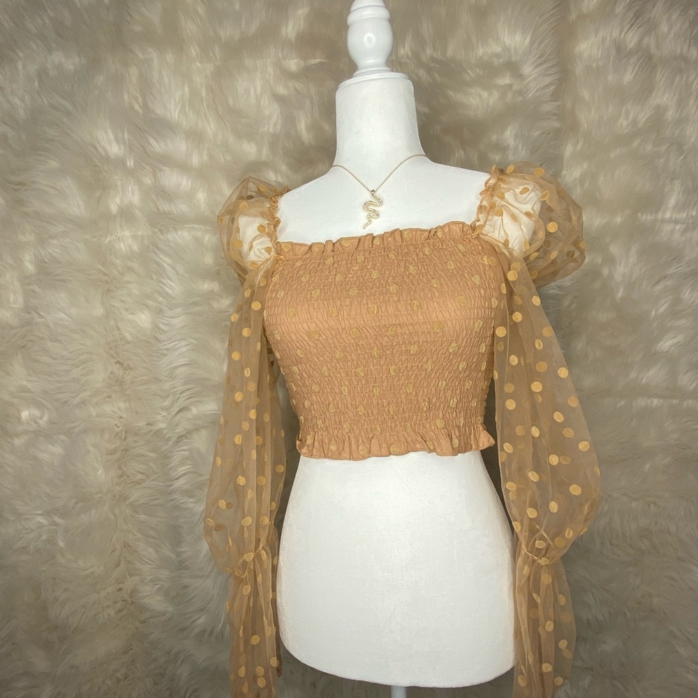 POLKADOT NUDE TOP